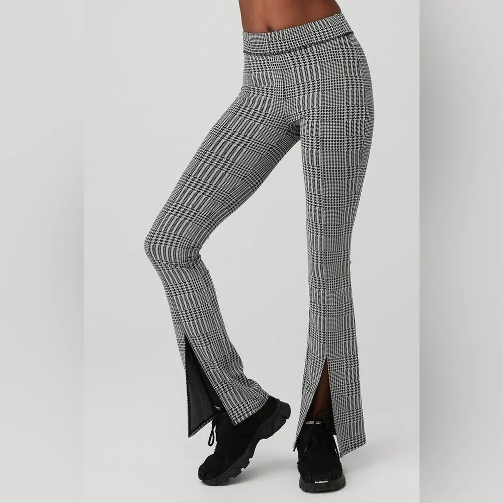 ALO YOGA Jacquard High-Waist Glenplaid Flutter Legging XS NWOT